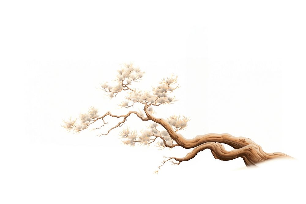 PNG Chinese pine tree branch blossom plant white. AI generated Image by rawpixel.