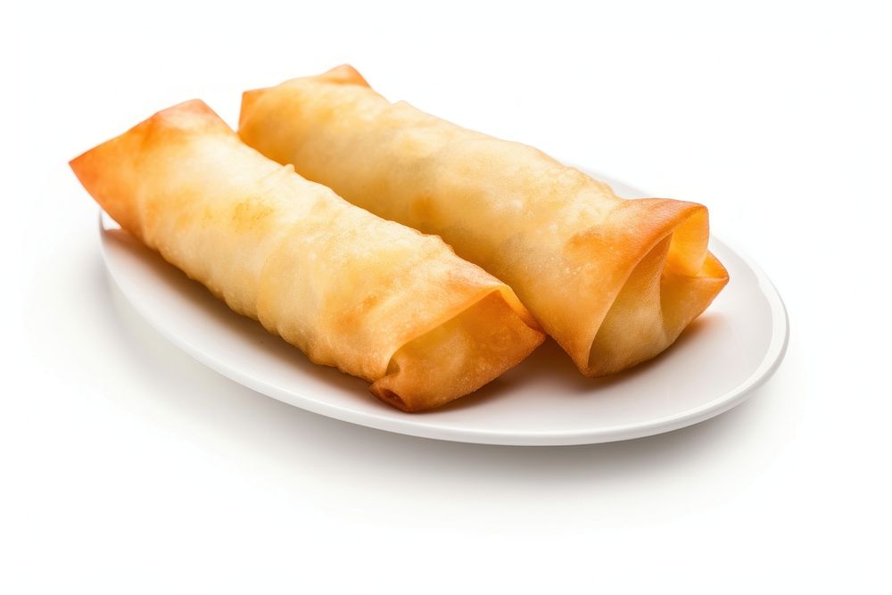 Chinese spring roll dessert plate food. AI generated Image by rawpixel.