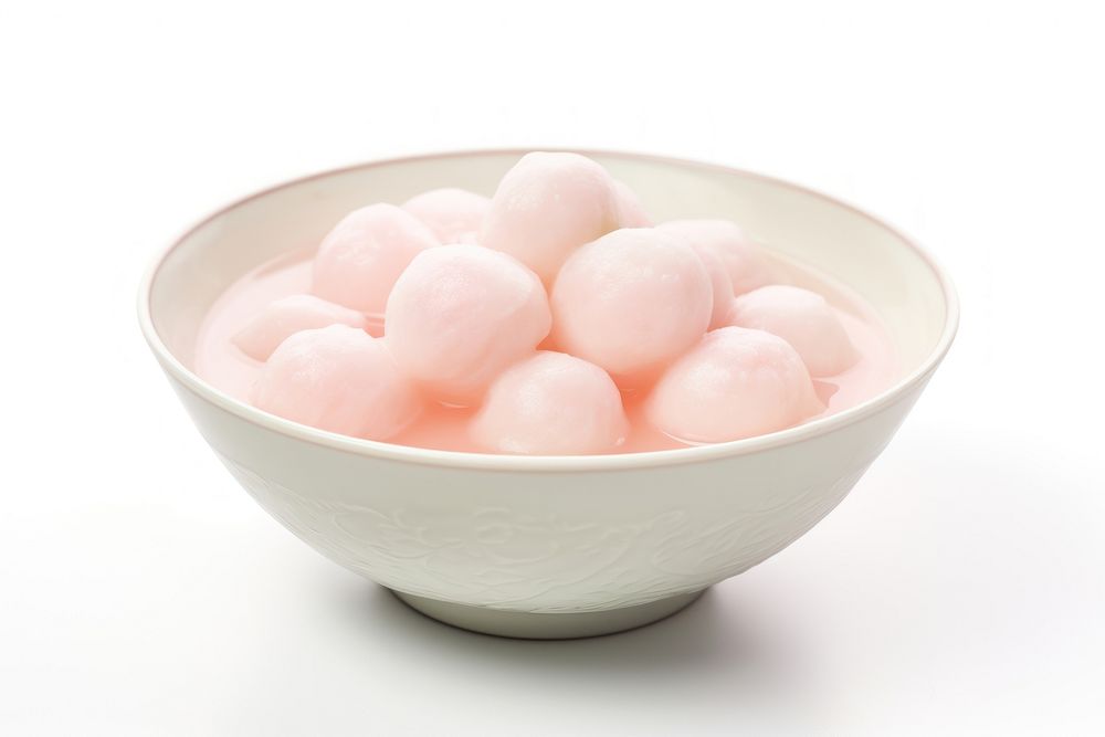Tang yuan food bowl white background. AI generated Image by rawpixel.