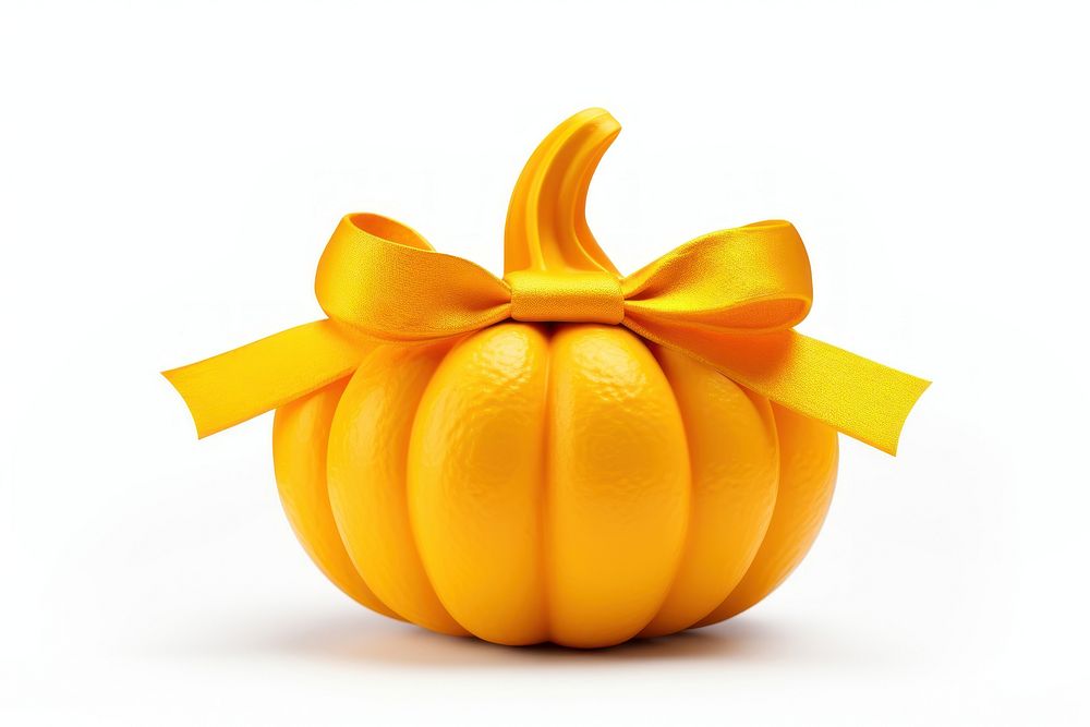 Yellow pumpkin vegetable ribbon plant. AI generated Image by rawpixel.