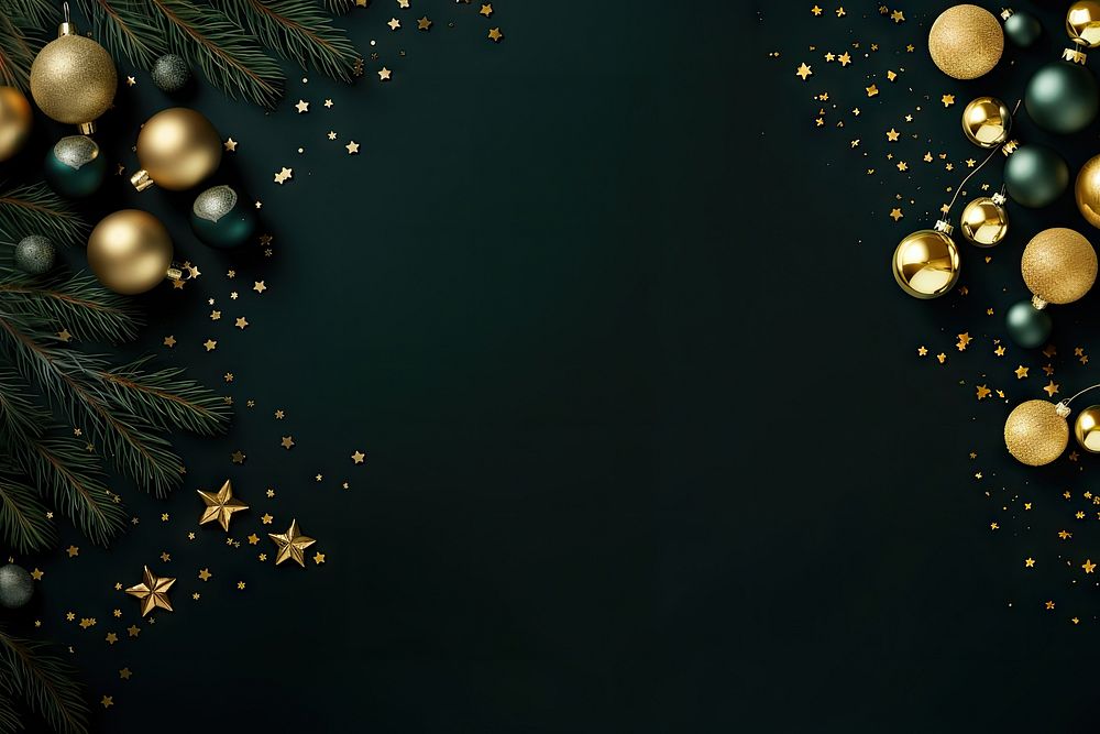 Christmas decoration green gold. AI generated Image by rawpixel.