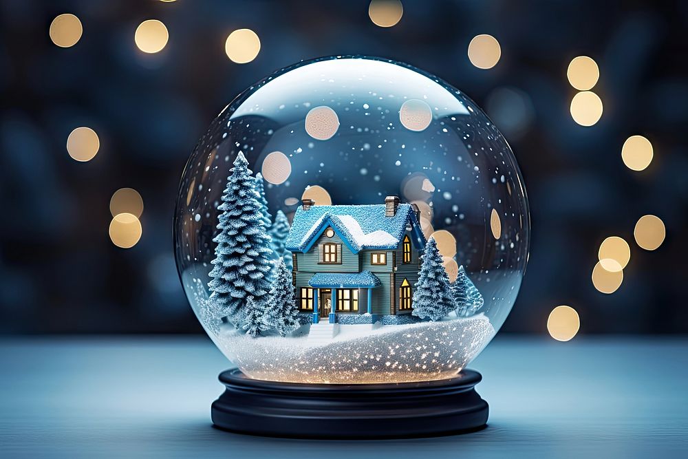 Christmas sphere light night. AI generated Image by rawpixel.