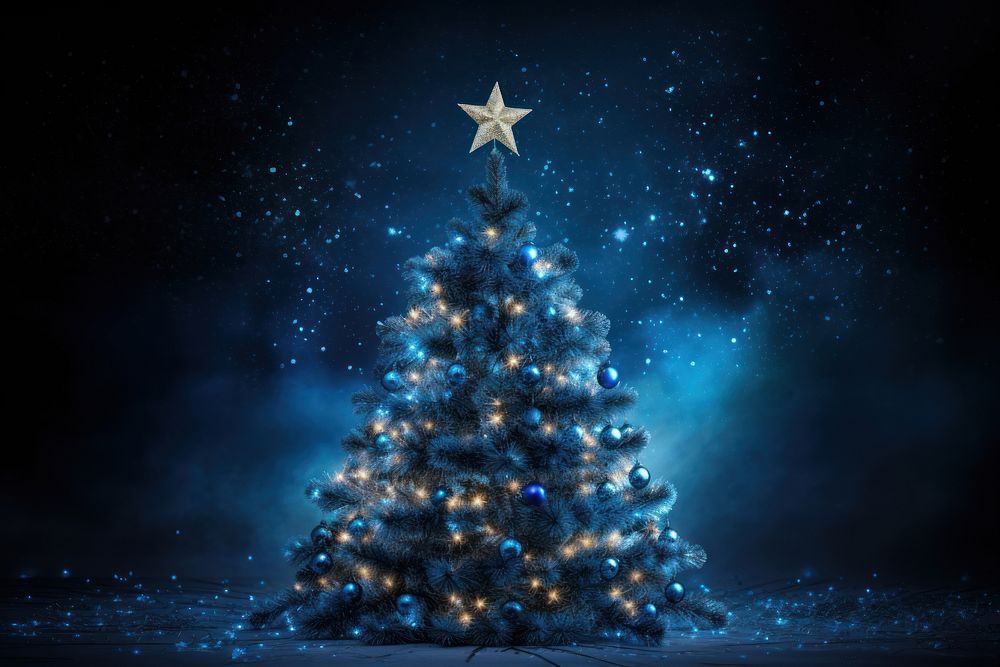 Christmas tree plant blue. AI generated Image by rawpixel.