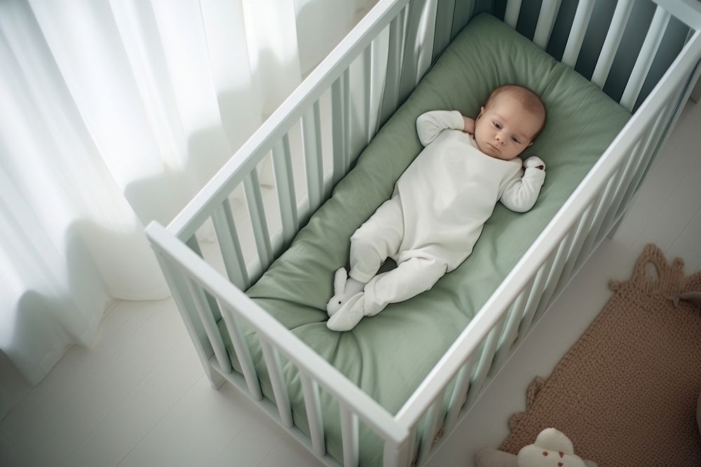 Crib baby furniture comfortable. AI generated Image by rawpixel.