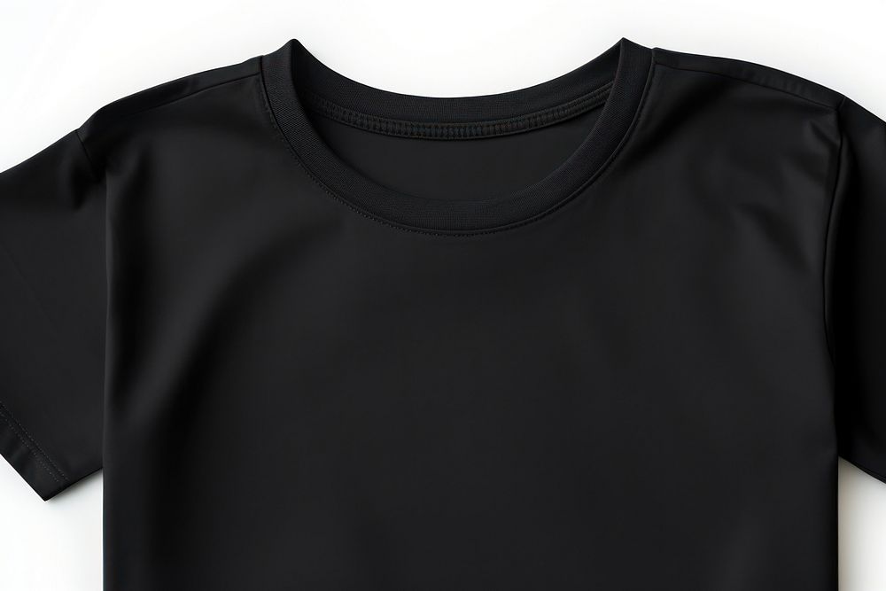 Black t-shirt sleeve white background outerwear. AI generated Image by rawpixel.