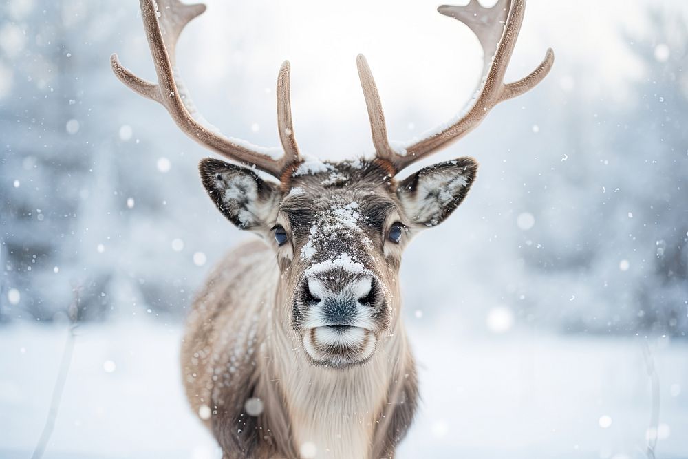 Reindeer wildlife outdoors animal. AI generated Image by rawpixel.