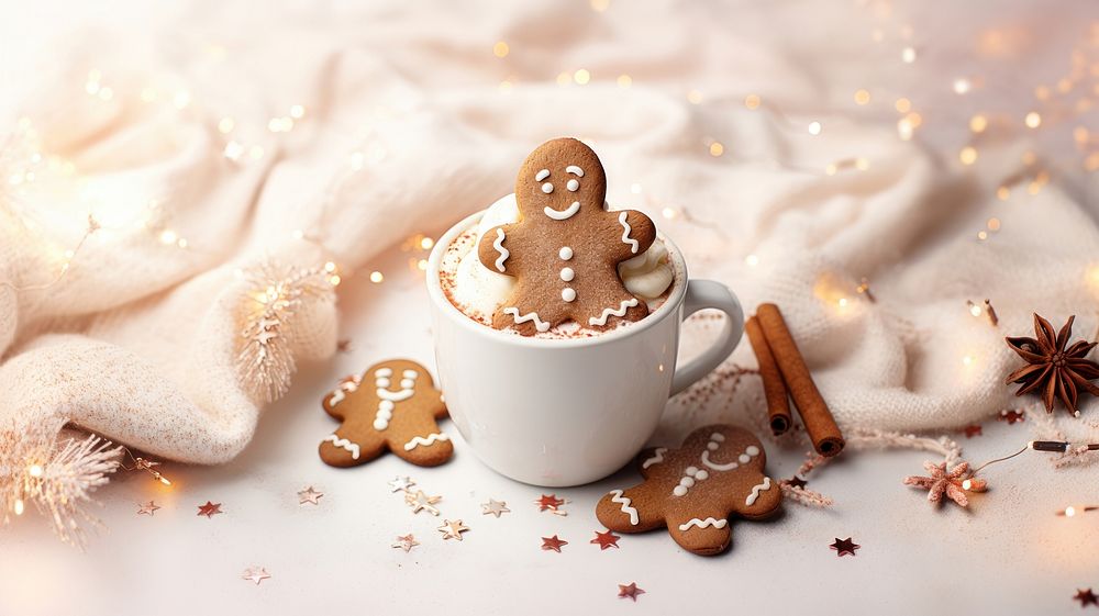 Cup gingerbread cookie food. AI generated Image by rawpixel.