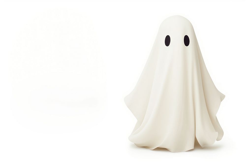 Ghost white white background anthropomorphic. AI generated Image by rawpixel.