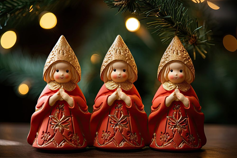 Christmas figurine craft tree. AI generated Image by rawpixel.