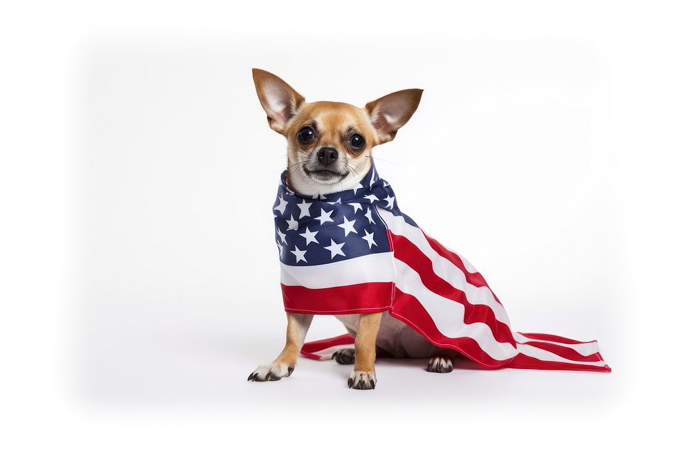 America flag dog mammal animal. AI generated Image by rawpixel.