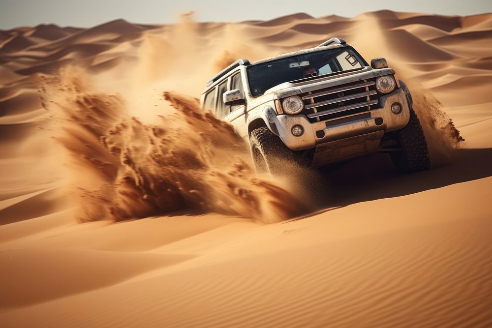 Vehicle adventure outdoors desert. AI generated Image by rawpixel.