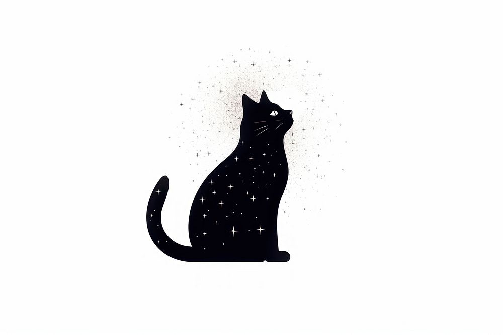 Black cat silhouette animal mammal. AI generated Image by rawpixel.