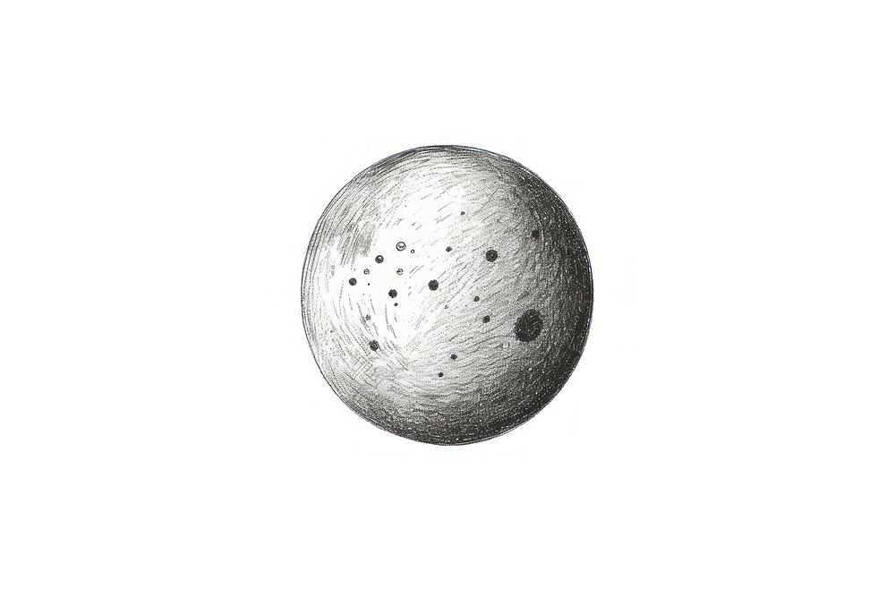 Full moon sphere white background monochrome. AI generated Image by rawpixel.