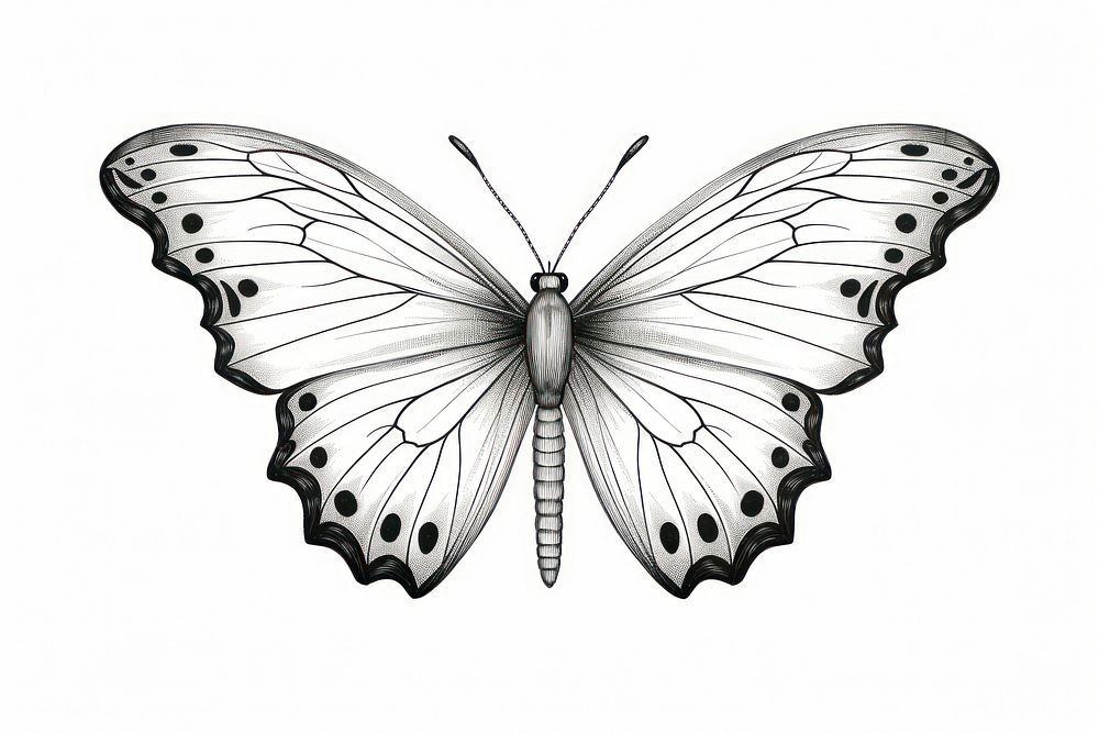 Butterfly butterfly drawing animal. AI generated Image by rawpixel.