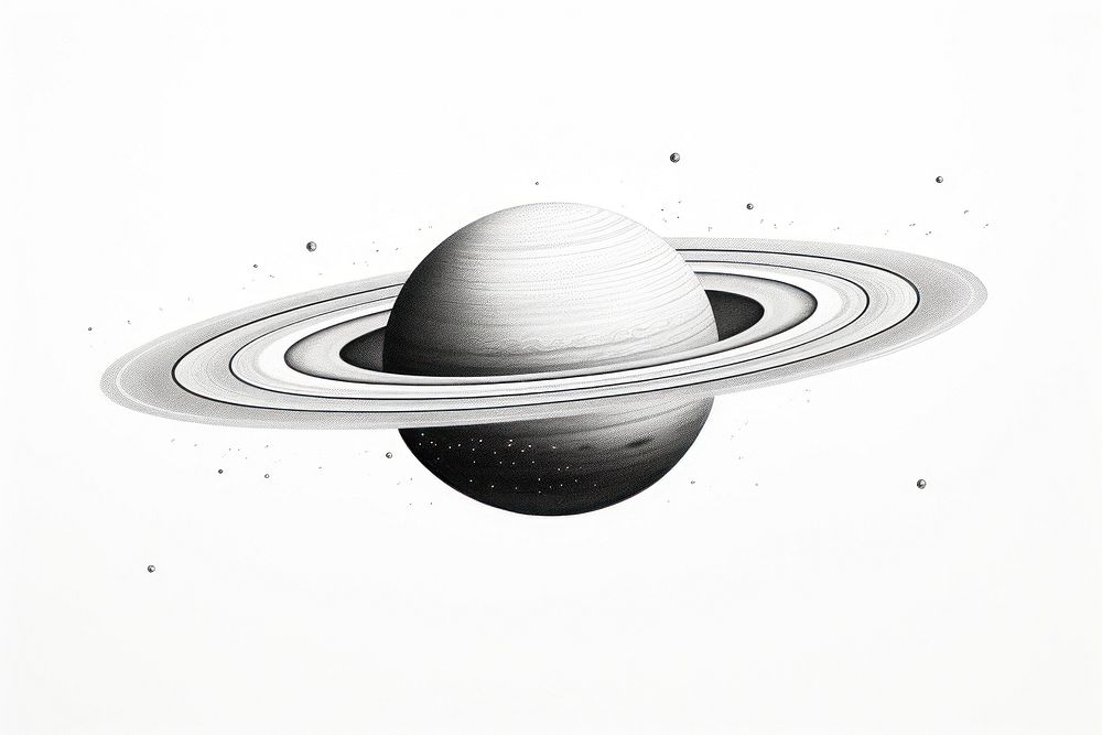 Saturn space monochrome astronomy. AI generated Image by rawpixel.