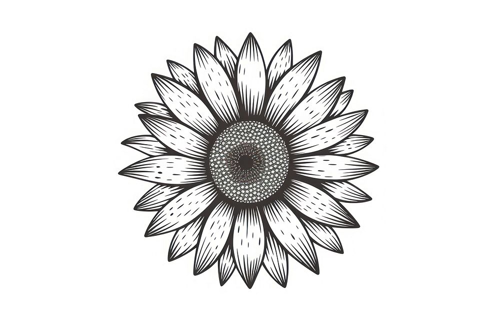 Sunflower sunflower pattern drawing. AI generated Image by rawpixel.