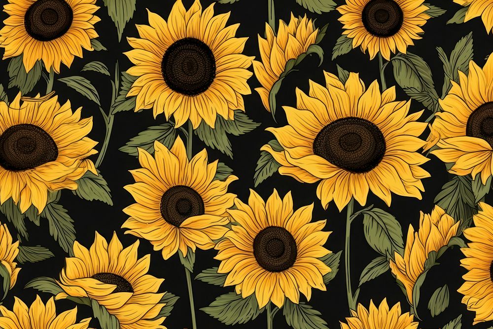 Sunflower pattern plant inflorescence. AI generated Image by rawpixel.