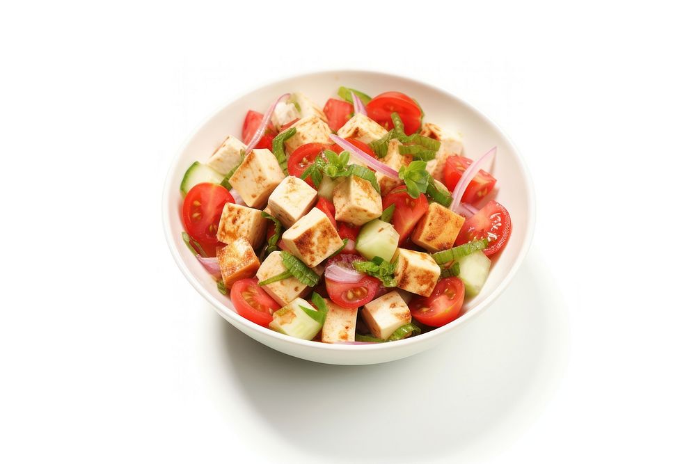 Tofu salad food meal dish. AI generated Image by rawpixel.