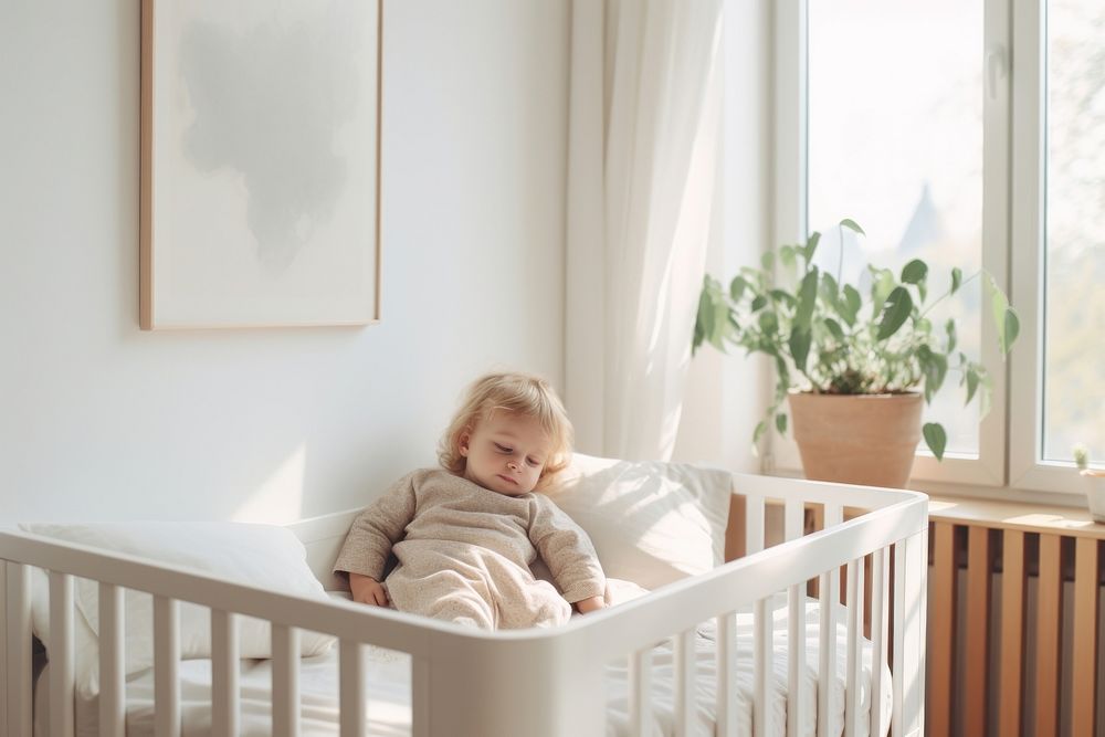 Crib baby furniture architecture. AI generated Image by rawpixel.