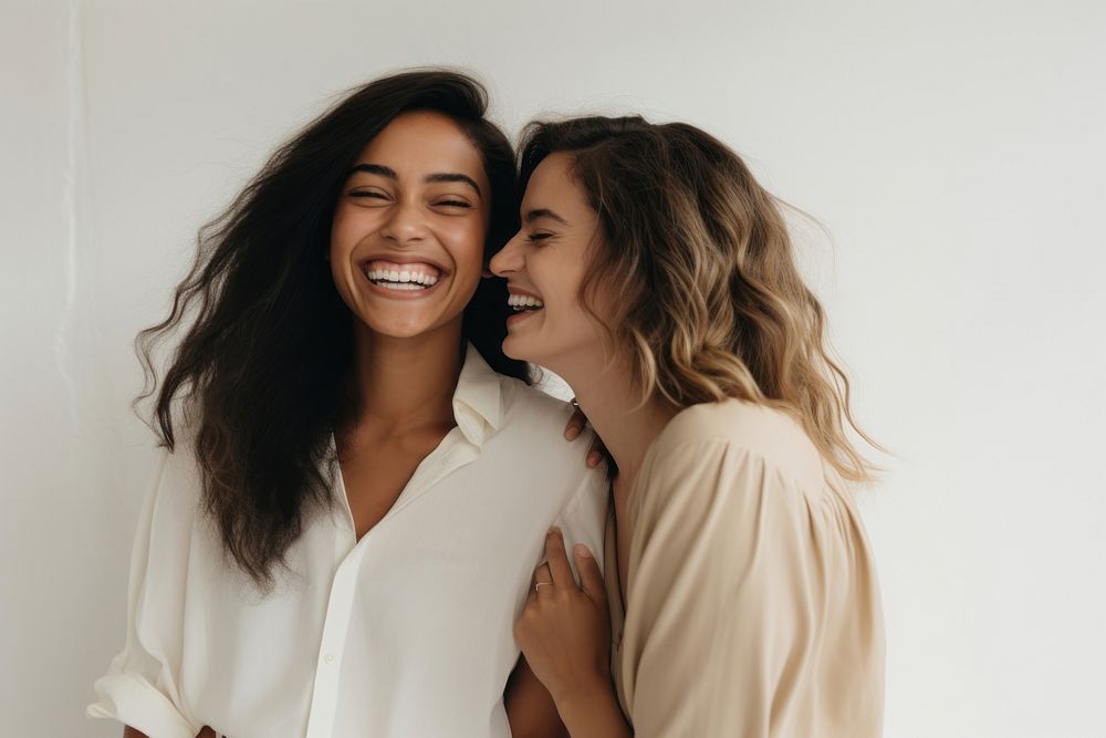 Female couple laughing smile adult. AI generated Image by rawpixel.