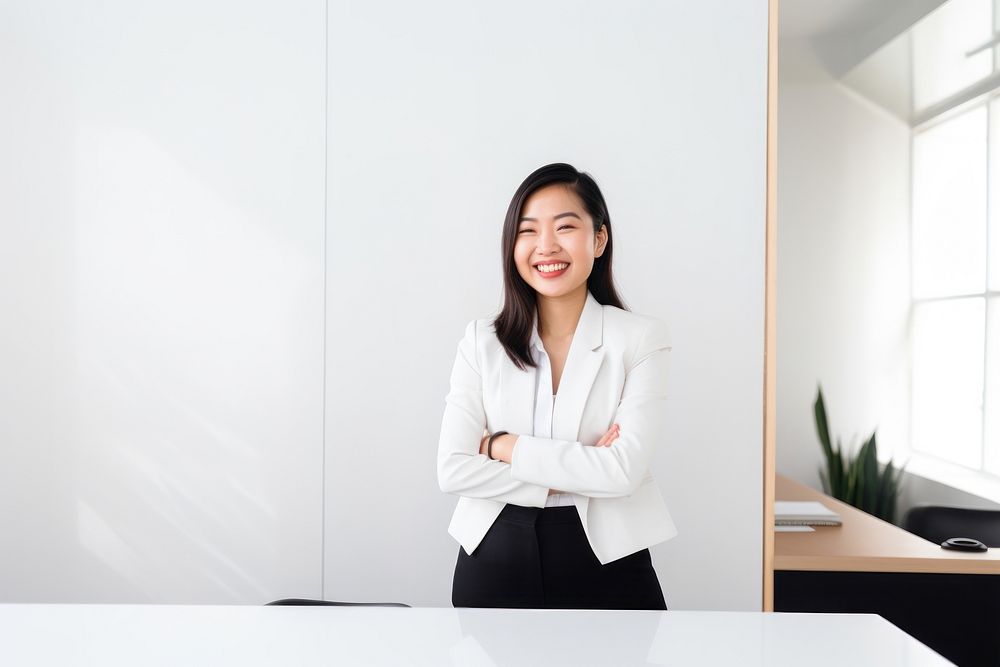 South east asian businesswoman office adult happy. AI generated Image by rawpixel.