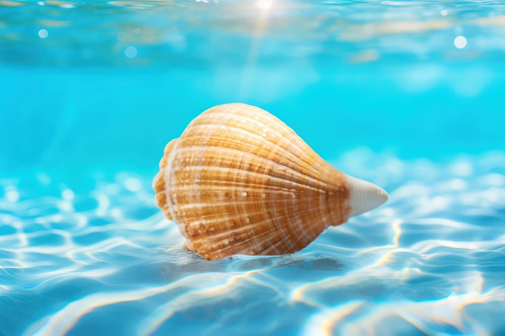 Sea shell underwater seashell outdoors. AI generated Image by rawpixel.