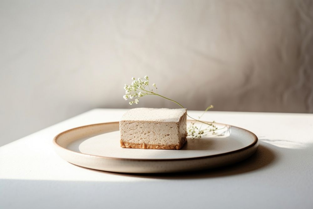 Plate cheesecake dessert food. AI generated Image by rawpixel.