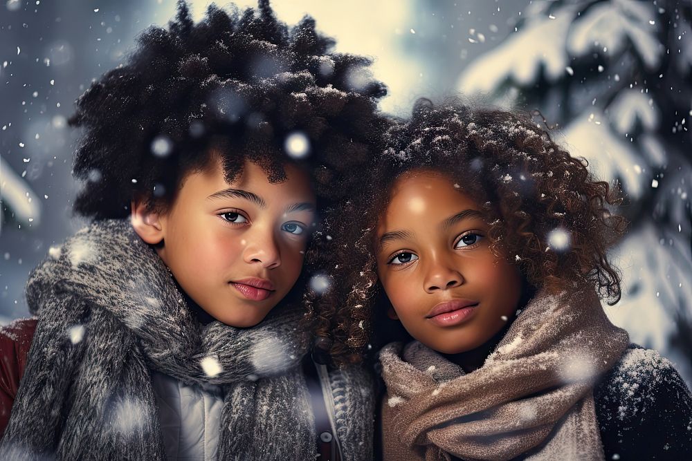 Child christmas portrait scarf. 