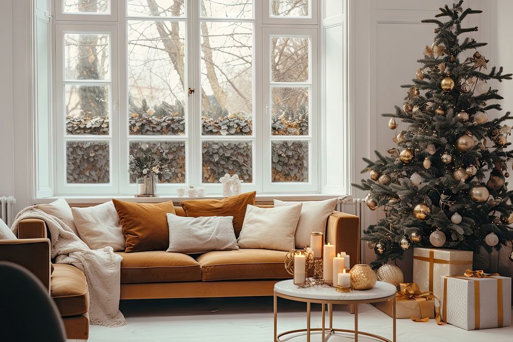 Christmas furniture window gift. AI generated Image by rawpixel.