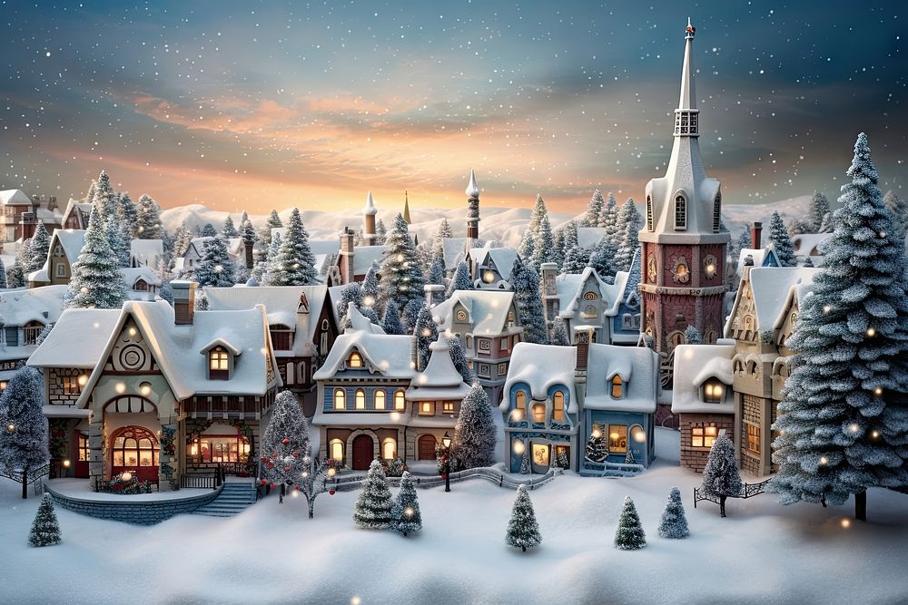 Christmas snow landscape outdoors. AI generated Image by rawpixel.