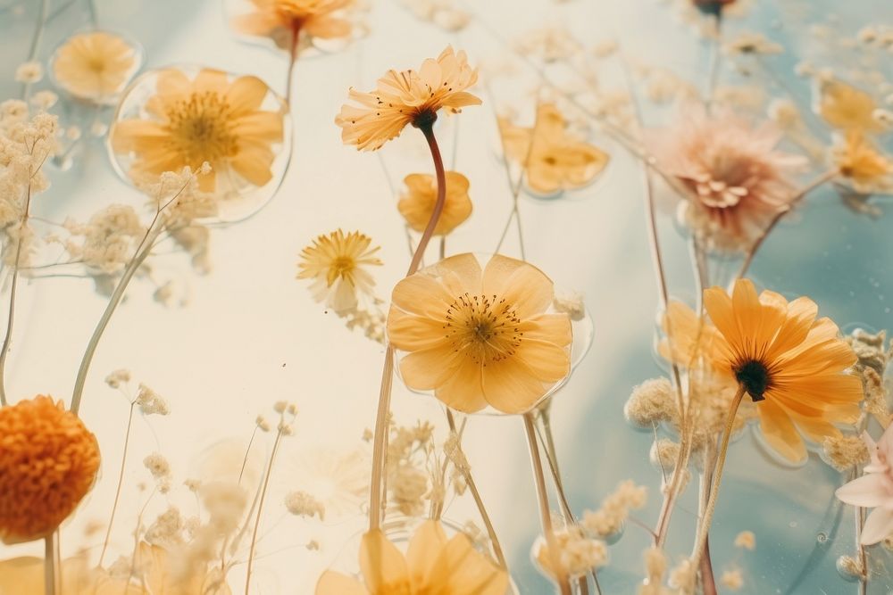Flower backgrounds outdoors nature. AI generated Image by rawpixel.