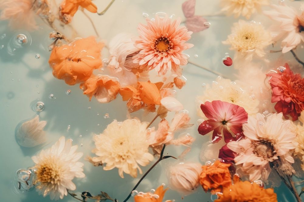 Flower backgrounds underwater nature. AI generated Image by rawpixel.
