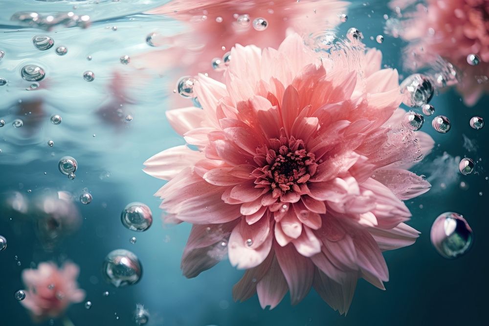 Flower underwater outdoors nature. AI generated Image by rawpixel.