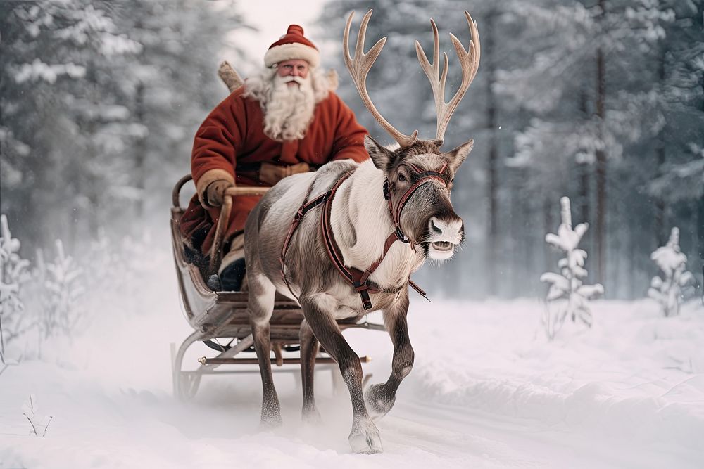 Santa Claus christmas winter mammal. AI generated Image by rawpixel.