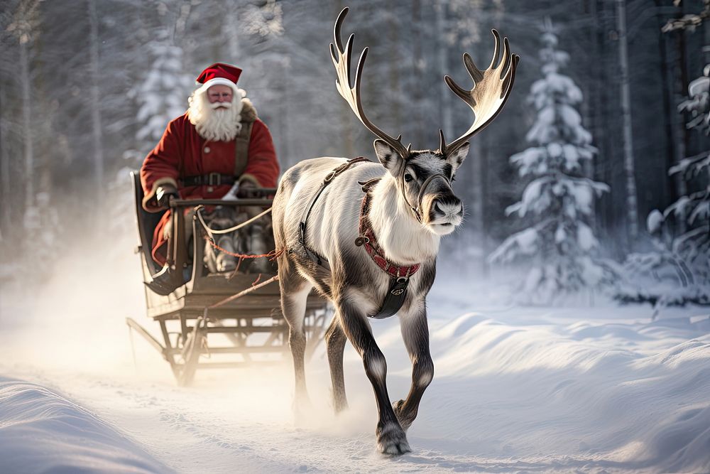 Santa Claus snow christmas outdoors. AI generated Image by rawpixel.