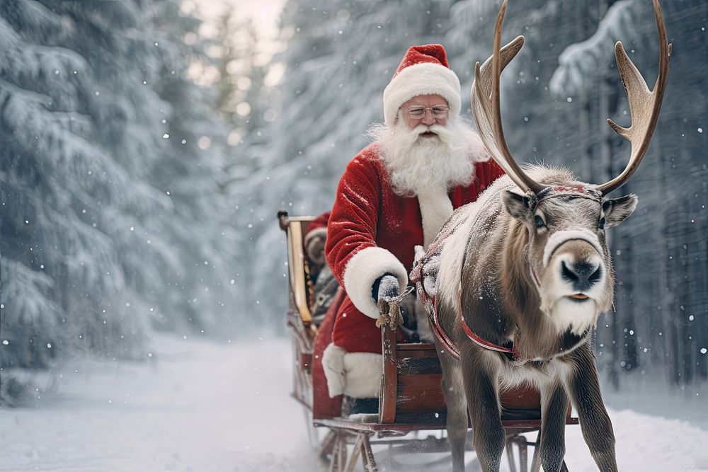 Santa Clause christmas winter mammal. AI generated Image by rawpixel.
