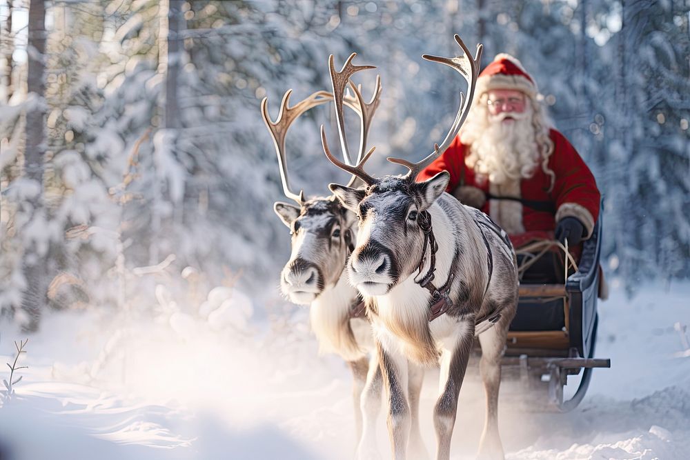 Santa Clause livestock christmas winter. AI generated Image by rawpixel.