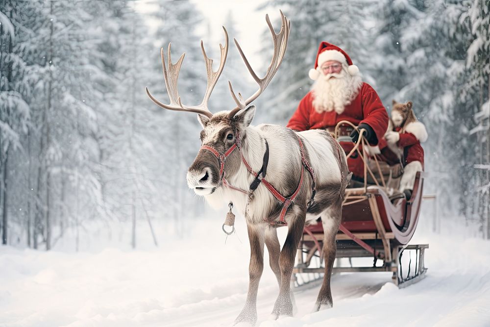 Santa Clause christmas mammal animal. AI generated Image by rawpixel.