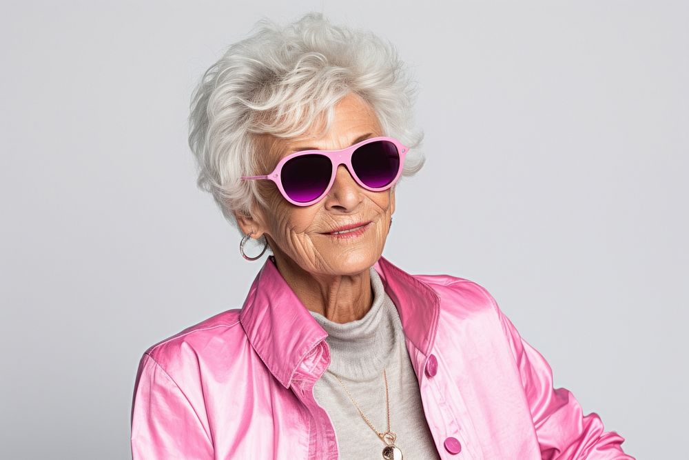 Senior woman sunglasses portrait adult. AI generated Image by rawpixel.