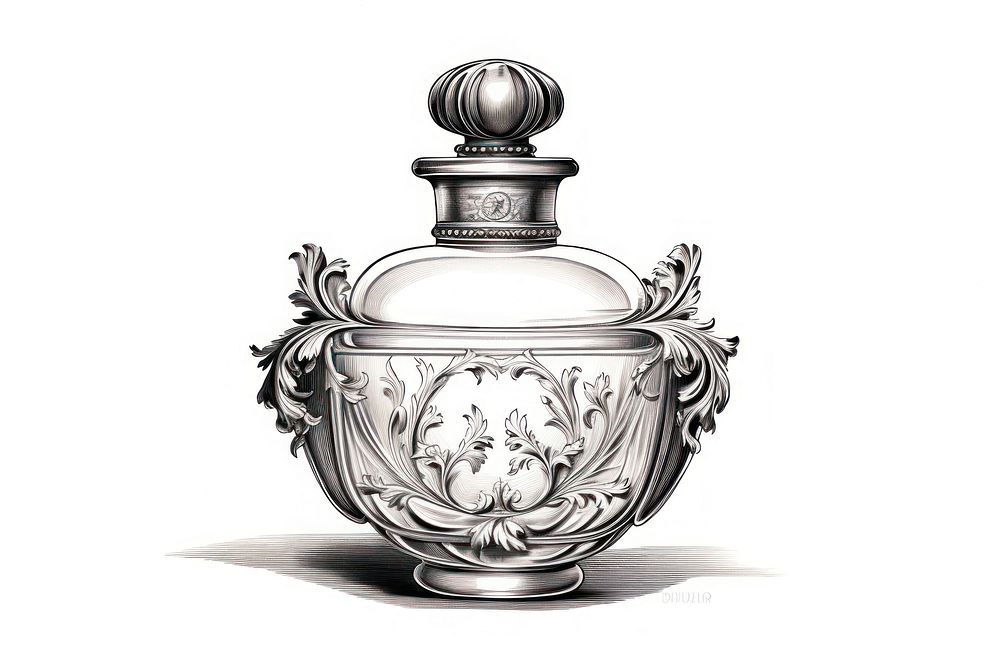 Perfume bottle white background creativity container. AI generated Image by rawpixel.