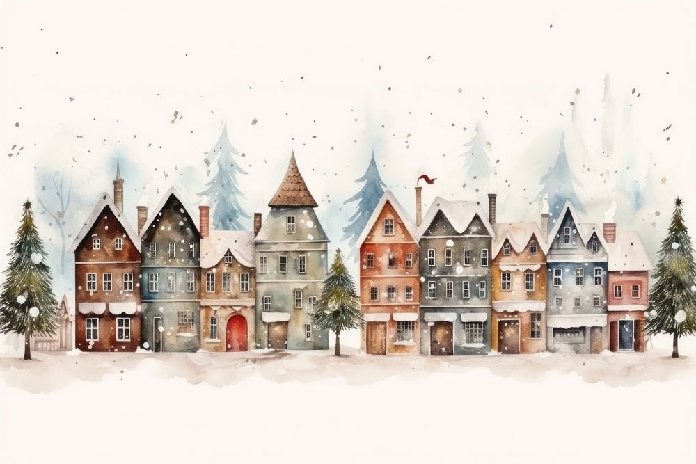 Wooden christmas old town architecture building outdoors. AI generated Image by rawpixel.