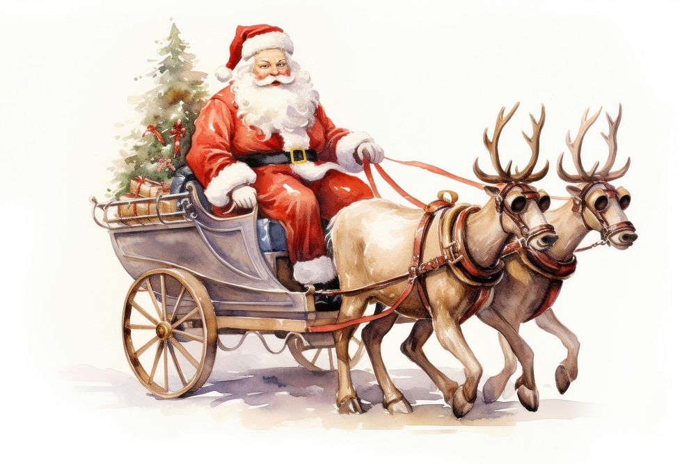 Christmas carriage vehicle mammal. AI generated Image by rawpixel.
