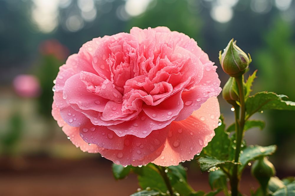 Pink carnation blossom flower nature. AI generated Image by rawpixel.