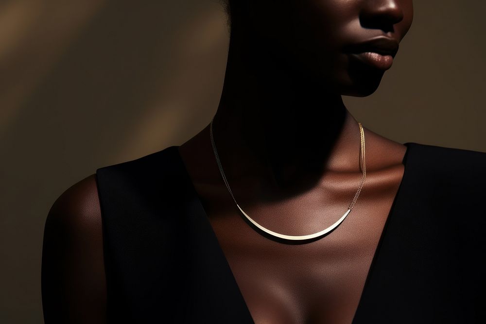 Gold necklace fashion jewelry adult. AI generated Image by rawpixel.