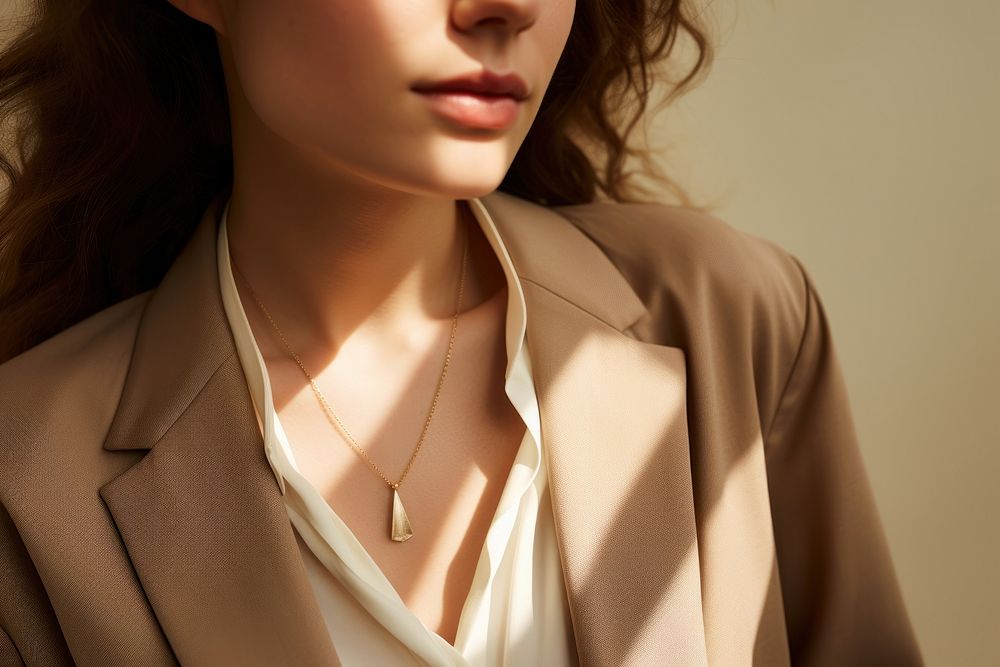 Dainty gold necklace jewelry fashion accessories. AI generated Image by rawpixel.