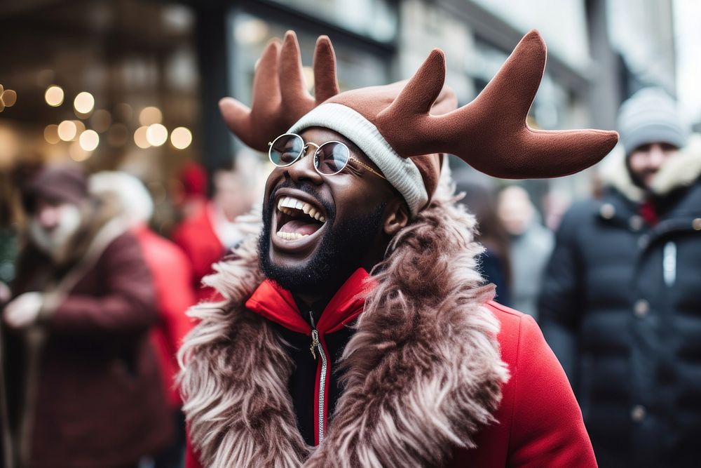 Reindeer costume adult male. AI generated Image by rawpixel.