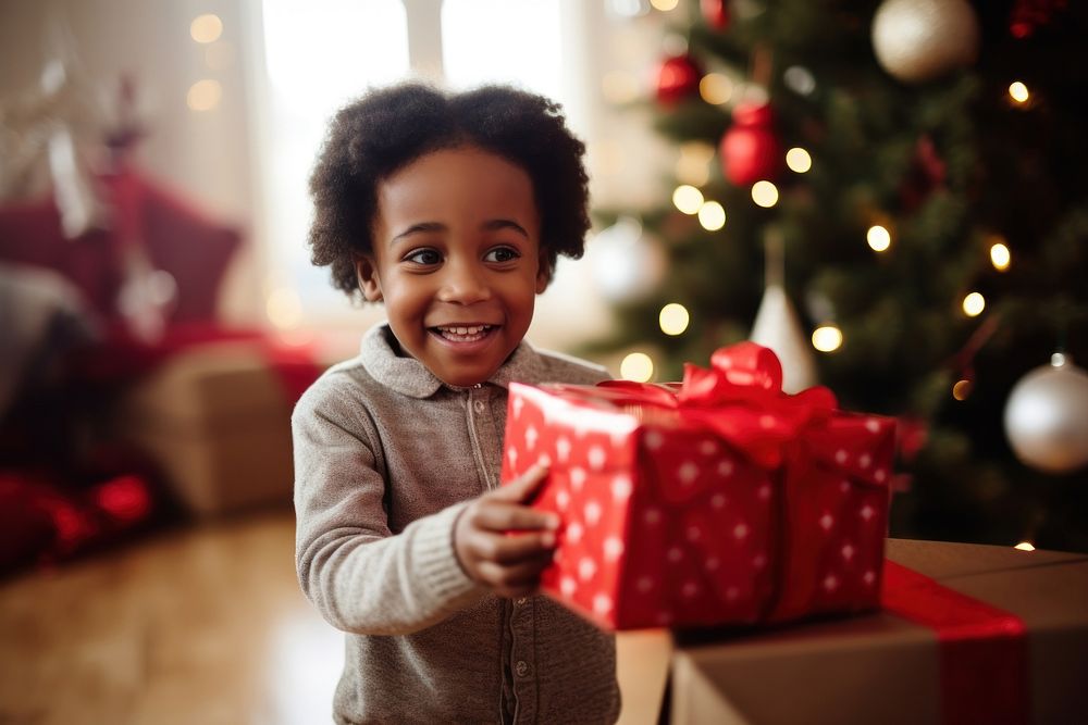 Christmas child gift kid. AI generated Image by rawpixel.