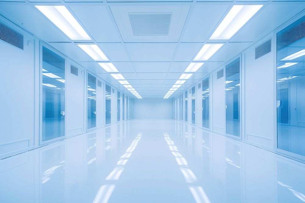 Datacenter architecture corridor building. AI generated Image by rawpixel.