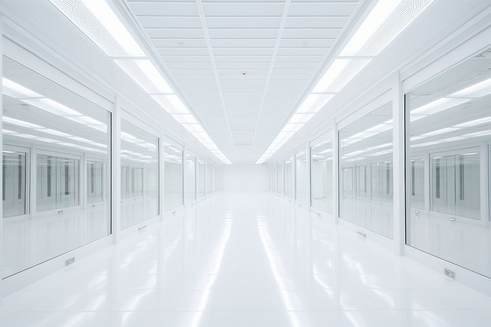 Machine data center architecture corridor building. AI generated Image by rawpixel.