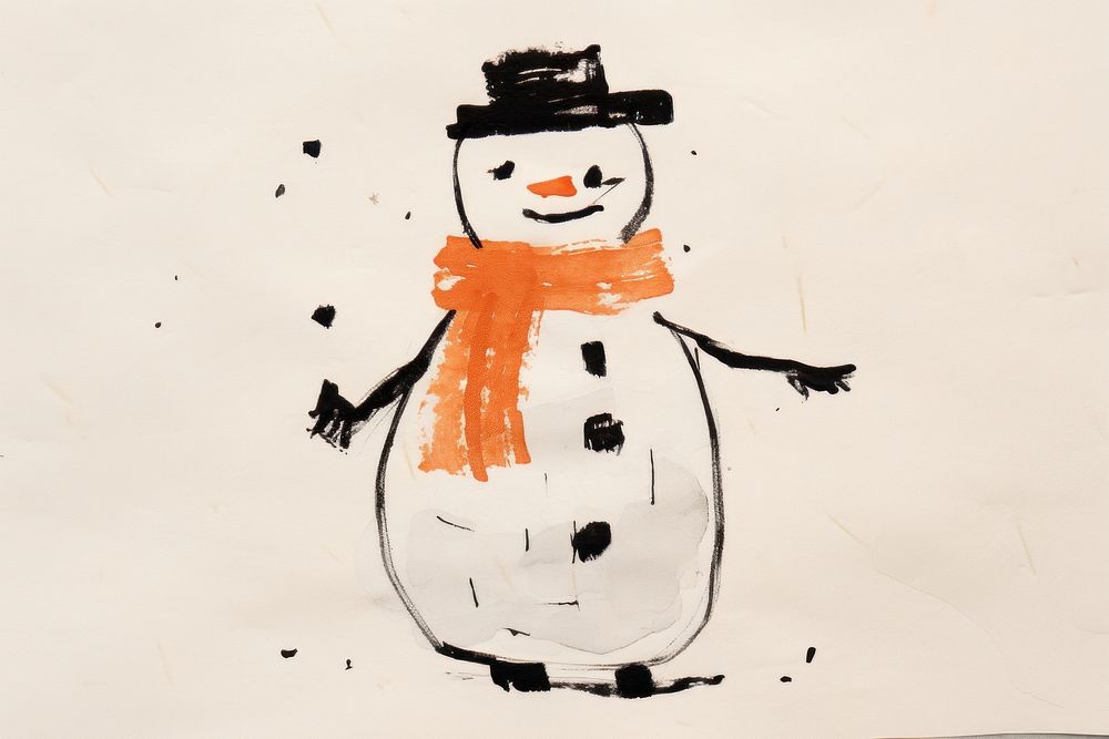 Cute snowman winter face anthropomorphic. AI generated Image by rawpixel.